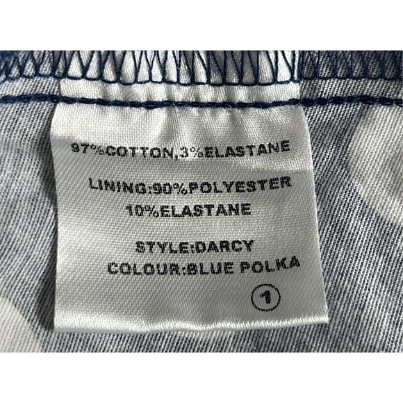 Lindy Bop Womens Vintage 50's Darcy Swing Party Dress Blue White Polka Dots SZ 2 - Picture 6 of 7